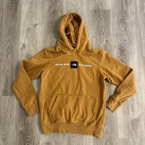 The North Face Hoodie Sweatshirt Never Stop Exploring Mens Small Orange